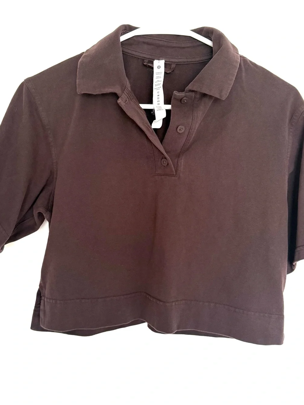 Lululemon Heavyweight Brown Cotton Short-Sleeve Polo Shirt